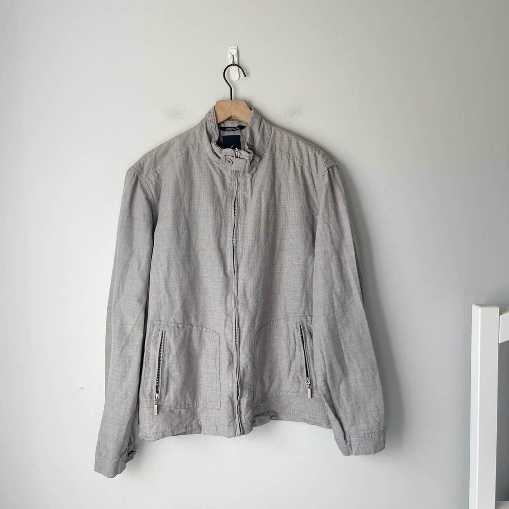 Daniel Hechter Men's Ramie Cotton Blend Full Zip Jacket Size XL